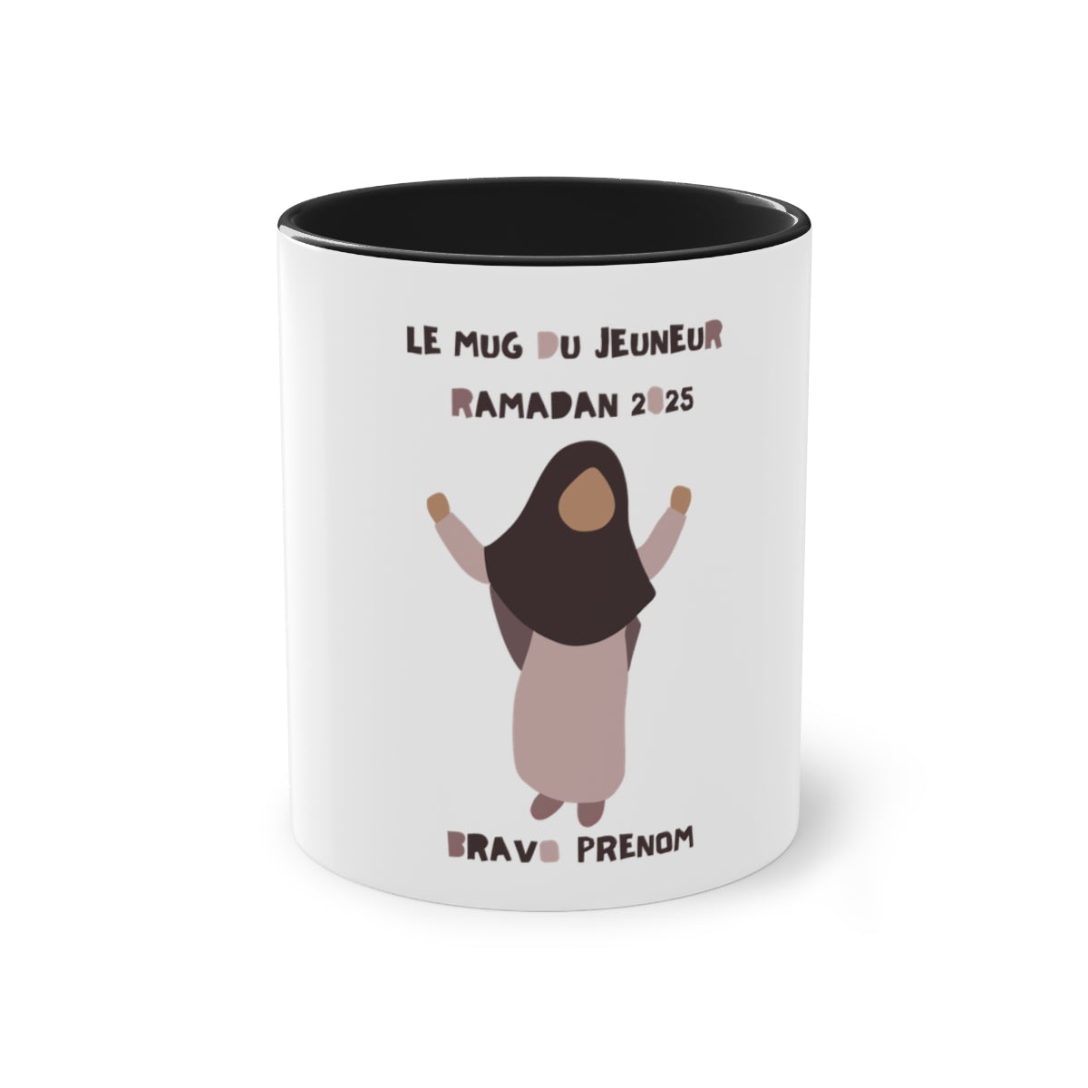 Mug du jeuneur 2025 Personnalisé avec prénom – Fille Marelle 2 (3Coloris)