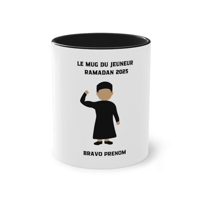 Mug du jeuneur 2025 Personnalisé avec prénom – Garçon Ninja 1 (3Coloris)