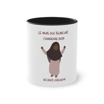 Mug du jeuneur 2025 Personnalisé avec prénom – Fille Girly 3 (3Coloris)