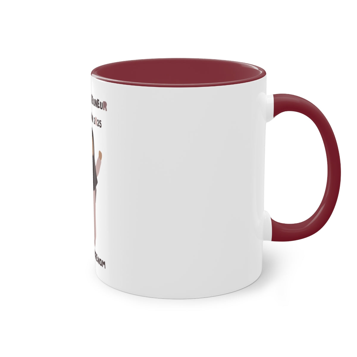 Mug du jeuneur 2025 Personnalisé avec prénom – Fille Marelle 2 (3Coloris)