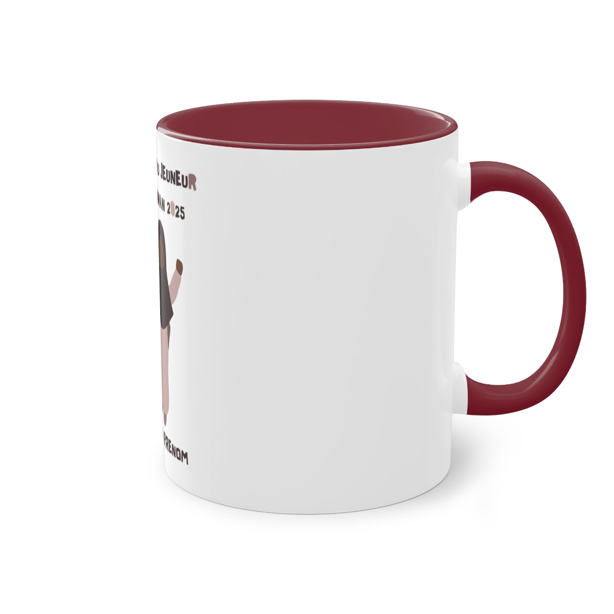 Mug du jeuneur 2025 Personnalisé avec prénom – Fille Marelle 3 (3Coloris)