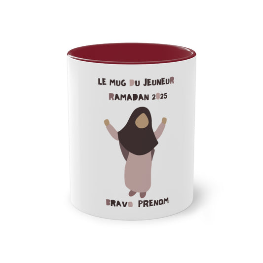 Mug du jeuneur 2025 Personnalisé avec prénom – Fille Marelle 1 (3Coloris)