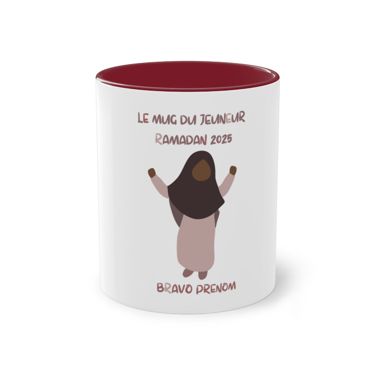 Mug du jeuneur 2025 Personnalisé avec prénom – Fille Girly 3 (3Coloris)