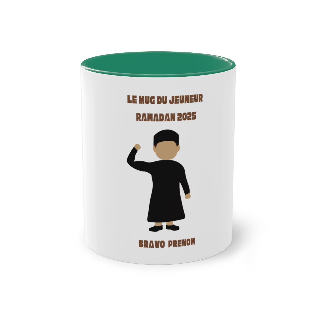 Mug du jeuneur 2025 Personnalisé avec prénom – Garçon Cartoon 1 (3Coloris)