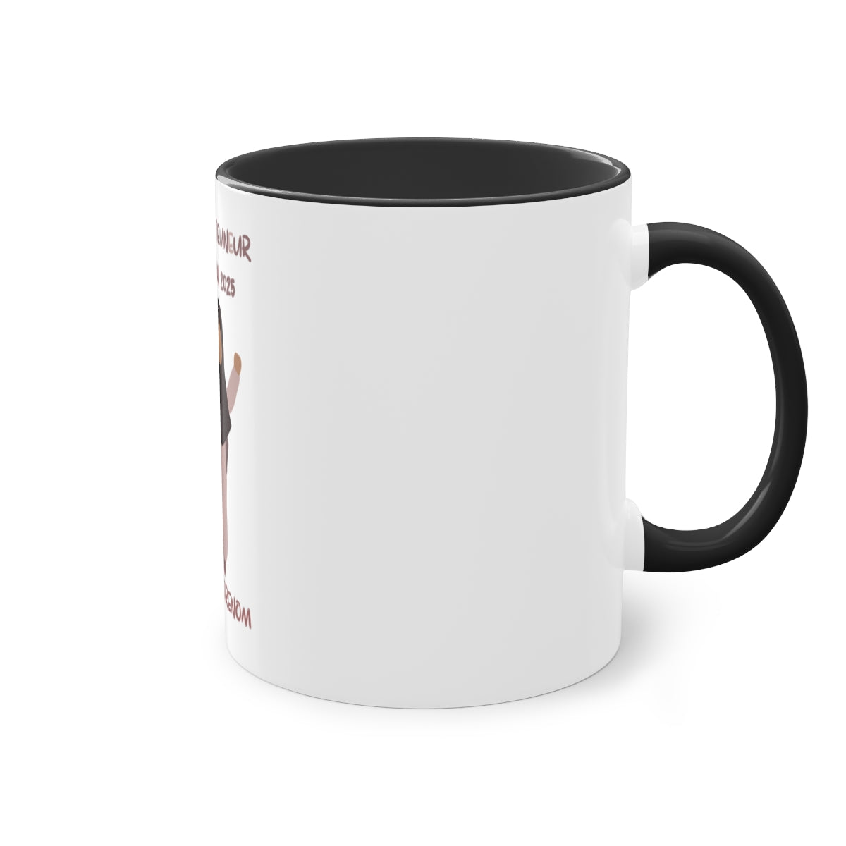 Mug du jeuneur 2025 Personnalisé avec prénom – Fille Girly 2 (3Coloris)