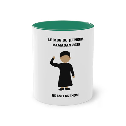 Mug du jeuneur 2025 Personnalisé avec prénom – Garçon Ninja 1 (3Coloris)