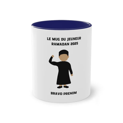 Mug du jeuneur 2025 Personnalisé avec prénom – Garçon Ninja 1 (3Coloris)