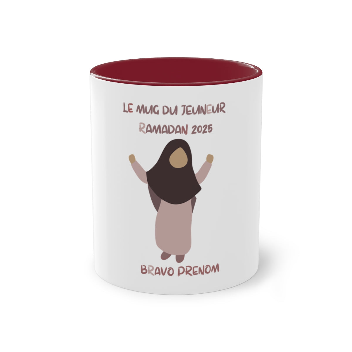 Mug du jeuneur 2025 Personnalisé avec prénom – Fille Girly 1 (3Coloris)